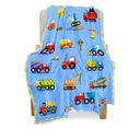 BOOPBEEP Construction Toddler Blanket for Boys Girls Lightweight Baby Kids Blanket Cute Soft Small Truck Car Blankets Comfy Fleece Flannel Plush Blue Throw Blankets Gifts 40x50