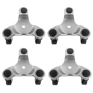 QWORK 4 pcs 6" Steel Tri-Dolly, 200 lbs Load Capacity, for Moving Furniture & Appliances, Swivel Caster Easy Tool