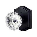 CLCTK Glass Door Knobs Interior with Lock, Vintage Privacy Crystal Door Knobs for Bedroom Bathroom, Matte Black