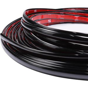 25Ft Automotive Trim Molding Glossy Black 1/2"(12mm) Car Side Moldings UV-Protected Scratch-Proof for All Vehicles Body Door Window Bumper Self Adhesive
