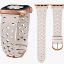 Wearlizer Leather Band Compatible with Apple Watch Band 41/40/38/44/45/46/49/42mm Women Men, Dressy Breathable Hollow-out Braided Strap for iWatch Bands Series 11 10 9 8 7 6 5 4 3 SE/Ultra 3 2 1