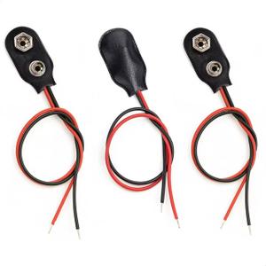 9V Battery Clip Connector Used in Student Experiment or Other Equipment with 9V Battery (I-Type, Soft Shell) - 3 PCS