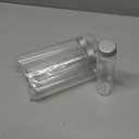 80ml Glass Clear Test Tubes with Screw Caps and Plastic Stoppers, Liquid Sample Vial, Leak-Proof Flat Test Tubes, 6PCS