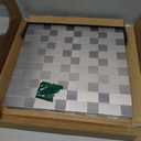 XUANINY Peel and Stick Metal Backsplash Tiles, Self Adhesive Aluminum Mosaic 3D Wall Sticker for Kitchen (Square +Rectangle Stainless Steel, 10 Sheets)