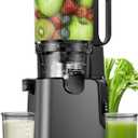 Juicer Machines with 5.8" Large Chute, 2-in-1 Cold Press Juicer for Whole Vegetables Fruits 400W, Masticating juicer Easy to Clean Juice Extractor Machine for Making Nut Mike, Juice, Premium Gray