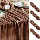 Wokceer Cheesecloth Table Runner 4Pack 10FT Brown Boho Gauze Cheese Cloth Table Runner for Party Long Rustic Sheer Table Runners for Baby Bridal Shower Wedding Easter Table Decor