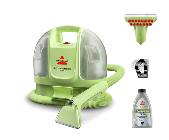 BISSELL Little Green Mini Portable Carpet Cleaner, 4075
HydroRinse self-cleaning tool; 4-in. tough stain tool; upholstery & car detailing; Tea Green color