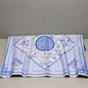Mahjong Mat with Rules Non-Slip Noise Reduction Chinoiserie Gaming Mat Multi Purpose Game Table Cover for Mahjong Card Board Tile Games(Blue,32 x 32 Inch)
