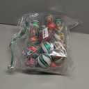 Leyndo 30 Pcs Christmas Ball Ornaments 2.4 Inch Lime Green Red White Whimsical Christmas Tree Ornaments Shatterproof Glitter Polka Dot Stripes Peppermint Candy Cane Xmas Bulbs for Tree(Stylish)