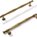 Antique Brass Cabinet Pulls 7-1/2 Inch(192mm) Hole Center,Vintage Retro Zinc Alloy Solid Drawer Pull Dresser Cabinet Handles Hardware for Bedroom, Kitchen 6 Pack 