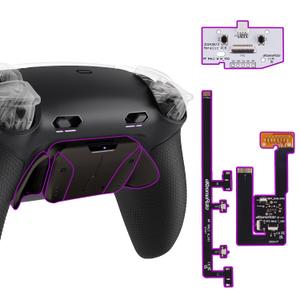 eXtremeRate RISE4 Plus MAX RMB Back Paddles Kit with Clicky Trigger Stops & Rubberized Grip for PS5 Controller BDM-030 040 050, Remappable Real Metal Back Buttons Kit for PS5 Controller Black