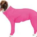 Hamiledyi Dog Onesie Anti-Licking Dog Bodysuit Spay Surgical Recovery Suit for Dogs Pet Cone Alternative After Surgery Dog Shedding Suit for Female Male Neuter Dogs Claming Pajamas (Pink, Medium)