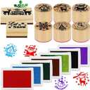 Auidy_6TXD 8 Pieces Christmas Wooden Stamp Set with Stamp Pad for Printing Stamps, Christmas Stamp Set for Children DIY Scrapbooks Christmas Gifts Guest Gift