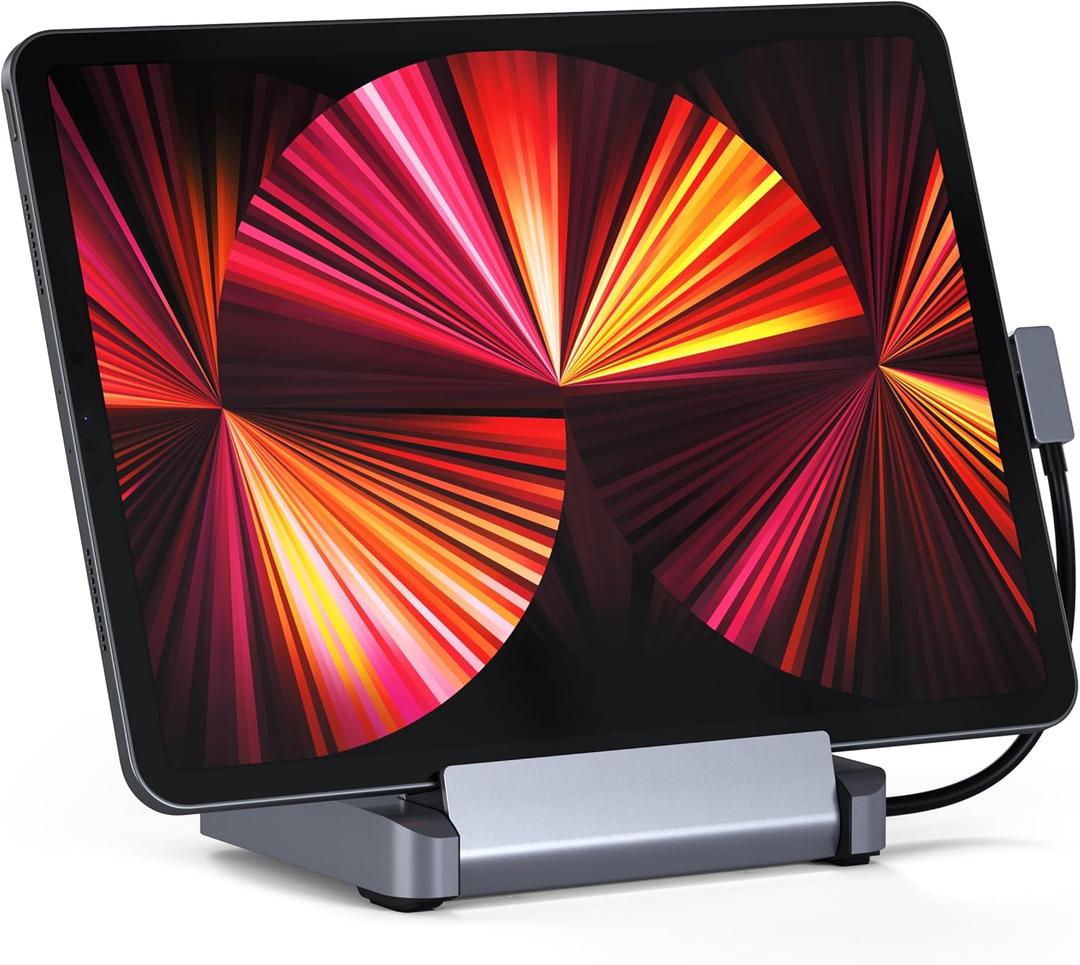 Satechi USB C Hub - iPad Pro USBC Hub - Aluminum Stand & Hubs  6-in-1 iPad Dock Foldable Stand  iPads Docking Station for M2, M1 iPad Pro/Air/Mini 6 Gen