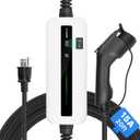 15A EV Charger Level 1 NEMA5-15P ev Charging Cable 100V-120V Portable EVSE SAE J1772 Plug Home Electric Vehicle Charging Station Compatible with All EV Cars 6m (20 feet) (White)