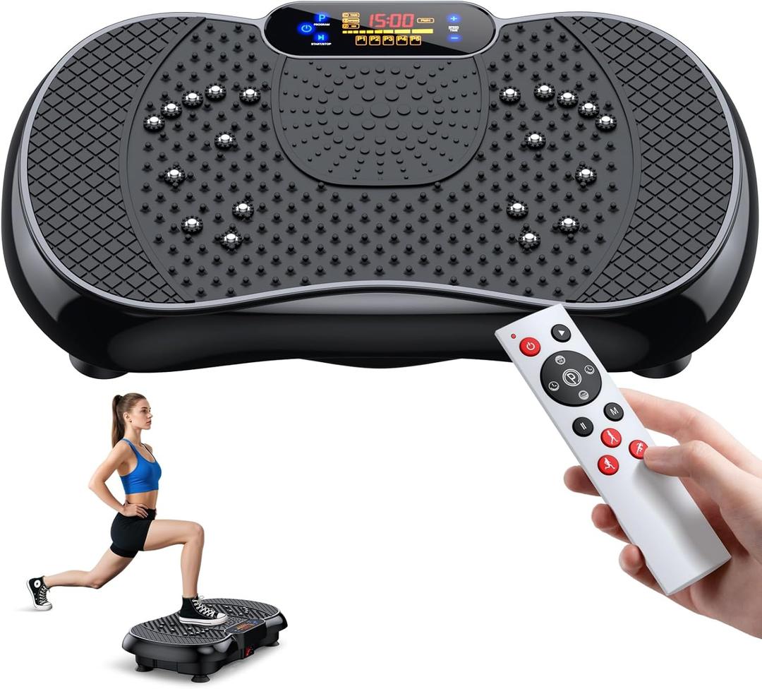 Vibration Plate Exercise Machine 2025 Upgraded Fitness Vibrating Lymphatic Drainage for Weight Loss 330Lbs, 999 Adjustable Speeds, Full-Body Shaker Workout Platform for Women Men, Sport Home Gym