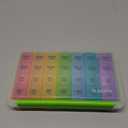 Sukuos Large Weekly Pill Organizer 7 Day (4 Times a Day), Moisture-Resistant Daily Pill Box Medicine Cases for Vitamin/Fish Oil/Supplements - Rainbow Colors