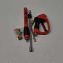 Upgraded Pressure Washer Gun with Extension Replacement Wand, M22 Fitting,7 Inch 30 Degree Curved Rod, 5 Nozzle Tips, 5000 PSI, 47 Inch (black and red)