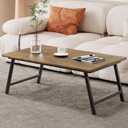 Folding Coffee Table, Portable Wood Low Table with Metal Legs, No Assembly Required, Small Foldable Floor Desk for Living Room/Tea Room/Small Spaces (39.4in x 23.6in x 15.8in) (Rustic Brown)