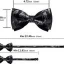 DiBanGu 3PCS Bow Ties for Men Pre-Tied Bow Tie and Pocket Square Set Adjustable Solid Satin Formal Tuxedo Bow Tie Wedding (Blue)