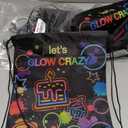 Sweetude 24 Pcs Let's Glow Party Gifts Bags Drawstring Bags Decoration Favor Storage for Girls Kids Birthday Wedding Party Dec