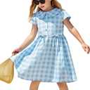 Little Bitty Strawberry Dresses Toddler Girls Cotton Sleeveless Casual Beach Summer Sundress Swing Princess Dress Size 2-6T (Blue)