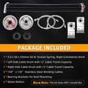 TSAP660 Ramp Door Spring Kit for 6' Wide Cargo Trailer - 60 lb Torsion Spring Repair Assembly with Cables and Drums - Replacement Rear Ramp Door Assist System for Cargo Enclosed Trailers