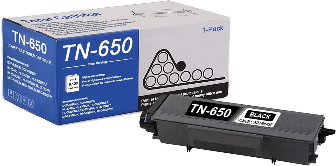 TN650 TN 650 TN620 High Yield Toner Cartridge Black Compatible - HIYO 1 Pack TN-650 Toner Cartridge Replacement for Brother TN650 for HL-5240 5380DN MFC-8860DN 8880DN 8890DW DCP-8080DN 8085DN Printer