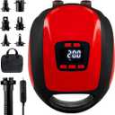 Paddle Board Pump, SUP Electric Pump, Professional 20 PSI Portable Air Compressor with Auto-Off, Deflation Function and 12V DC Car Cigarette Lighter for Inflatables, Kayaks and Boa Red