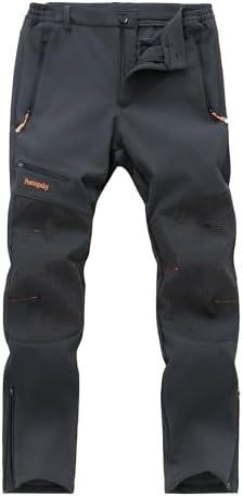Postropaky Mens Hiking Snow Ski Pants Waterproof Outdoor Insulated Softshell Pants Snowboard Zipper Bottom Leg 32x34