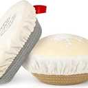 Cotton Rope Banneton Bread Proofing Basket Set, 10" Oval & 9" Round Baskets with Liners & Covers for Perfect Artisan & Sourdough Bread Baking at Home