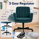 Criss Cross Office Chair with Wheels and Arms, Vanity Chair with Back, Comfy Swivel Cross Legged Office Chairs for Ultimate Comfort and Support, Unique Multifunctional Stylish Arms Mint Green, 23"D x 28.5"W x 34.5"H
