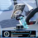 Magnetic Phone Holder for Car Super Magnet, 360Adjustable Portable Foldable Phone Mount for Dashboard/Gym/Mirror/Shower, Compatible with iPhone 16 Pro Max/15/14/13/12 & Android Magsafe Case (Black)