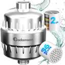 Adamson Shower Filter for Hard Water  36-Stage Filtered Shower Head, Helps Reduce Chlorine  Supports Healthier Skin & Hair  High Output  Easy Tool-Free Install  Extra Cartridge Included