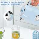 SUSTEAS Electric Kettle - 57oz Hot Tea Kettle Water Boiler with Thermometer, 1500W Fast Heating Stainless Steel Tea Pot, Cordless with LED Indicator, Auto Shut-Off & Boil Dry Protection, Blue