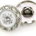 Vintage Hollow Edge Enamel Sewing Shank Buttons 20 Pcs - 12.5mm, 1/2"