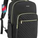 LOVEVOOK Large Travel Backpack Women with 17.3-inch Laptop Compartment, Work Business Computer Carry On Backpack Purse, Hiking Backpack Waterproof Outdoor Sports Rucksack Bag, Black