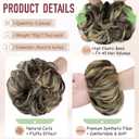 2 PCS Messy Bun Hair Piece Wavy Curly Scrunchies Synthetic Chignon Ponytail Hair Extensions Thick Updo Hairpieces for Women Girls(Dark Brown Mix Ash Blonde)