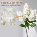 3PCS Fake Flowers Hydrangea Artificial Flowers 28" Long Stem White Faux Flowers for Vase, Real Touch Silk Flowers Dcor for Floral Arrangement Home Farmhouse Office Hotel Decoration