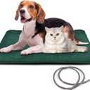 PETNF Outdoor Pet Heating Pads for Dog,Soft Electric Blanket Auto Temperature Control,Heated Mat for Dog House,Whelping Supply for Pregnant New Born Stray Feral Cat Puppy,Safe (L: 27.6'' x 15.7'', Green)