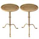 RattanView 2 Pcs Metal Martini Table Pedestal Small Side Table 12.5 x 12.5 x 20.6 Inches for Living Room Bedroom (Bronze)