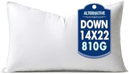 2 Pack MIULEE 14x22 Down Alternative Pillow Insert Decorative Throw Pillow 14 x 22 Inch Body Bed Sleeping Ultra Soft Fluffy Form for Sofa Couch Bed