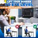 Portable Laptop Stand for Desk  Ergonomic, Sturdy Aluminium Laptop Riser for Desk with Anti-Slip Bottom, Compatible for 10-15.6 Notebook - Improved Cooling, Comfort, Productivity, and Posture