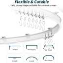 Flexible Bendable Ceiling Curtain Track, 9.8ft (3m) Curved, PVC, Metal, Plastic & Stainless Steel, White, Ceiling Mounted