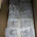 Hewory Glass Taper Candle Holders: 20PCS Clear Candle Holder Candlestick Holders, Crystal Ribbed Candle Sticks Holder Decor for Table Centerpiece Wedding Advent Wreath Christmas Thanksgiving Dinner