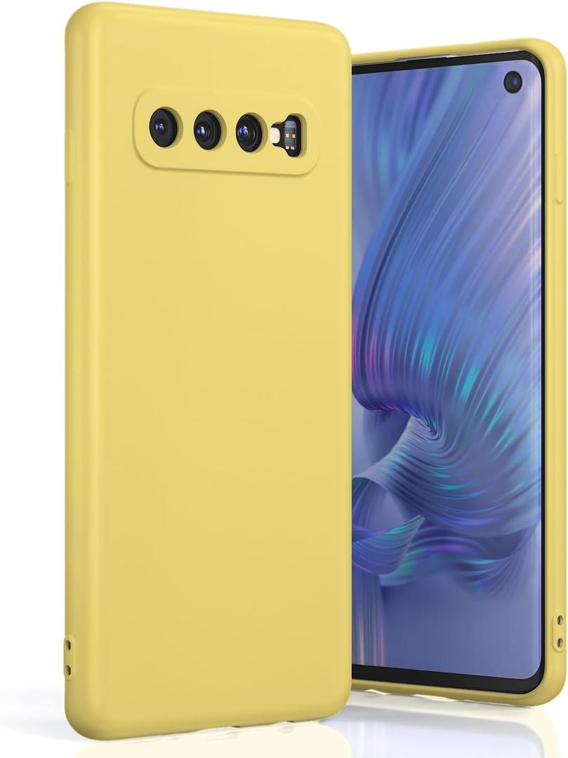 for Galaxy S10 Case, Liquid Silicone Slim Soft TPU Fit Full Body Protection Shockproof Phone Cover for Galaxy S10 6.1" 2019 (Yellow) for Galaxy S10 Case, Liquid Silicone Slim Soft TPU Fit Full Body Protection Shockproof Phone Cover for Galaxy S10 6.1" 2019 (Yellow)