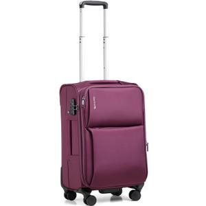 Hanke Softside Expandable 20 Inch Carry On Luggage with Wheels Airline Approved, TSA Luggage Lightweight Rolling Suitcases for Travel Carry On Bag(Purple)
