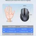 Wireless Mouse for Laptop, 2.4GHz Computer Mouse with USB-A Port &USB-C Adapter, Cordless Office Mice with 6 Buttons & 3 Level DPI for Small to Medium Hands, Work with PC, Desktop, Tablet - M21