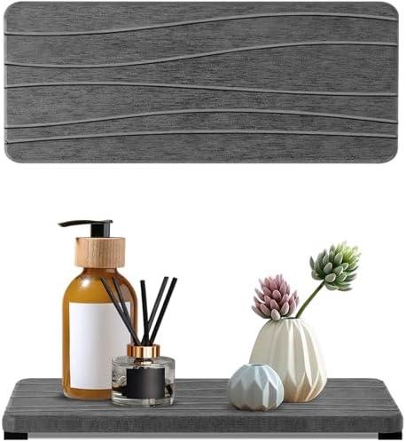 2PCS Water Absorbing Stone Tray, Fast Drying Stone Sink Tray, Water Absorbent Diatomite Trays, Stones Soap Trays, Diatomite Coasters for Kitchen Sink Bathroom Counter, Hand Soap Dish & Holders