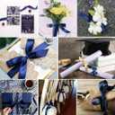 2 x Navy Blue Ribbon 5/8 Inch x 25 Yards, Solid Color Fabric Satin Ribbons for Gift Wrapping, DIY Crafts, Bridal Bouquets, Wreaths, Bows, Sewing Projects, Baby Shower and Wedding Party Decoration